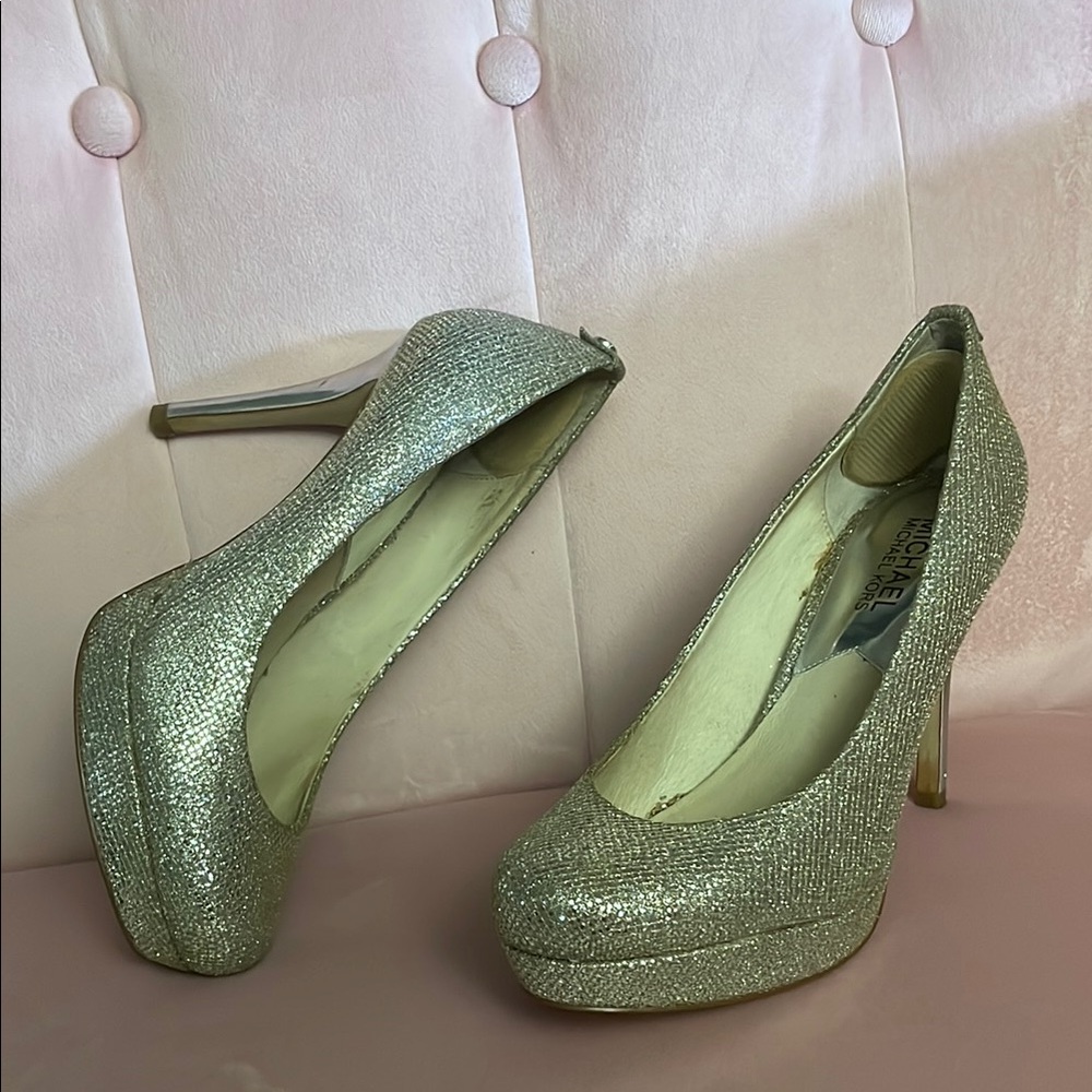 Michael Kors Silver Heels, Sparkling, size 6.5